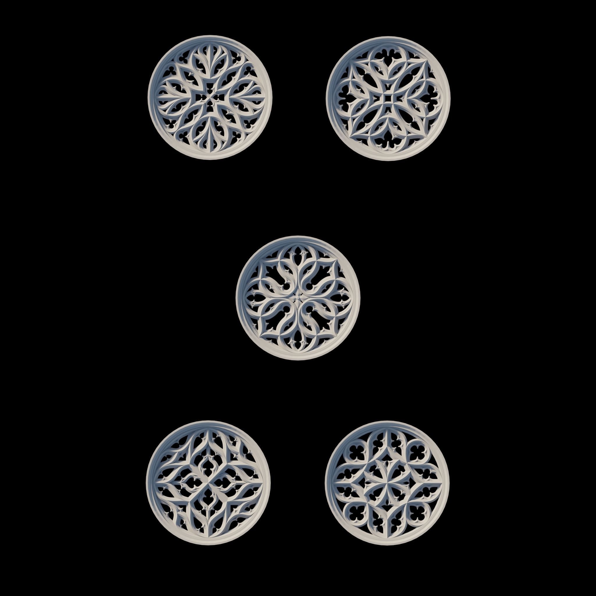 Gothic Ornaments VOL02 40 Geometrical Tracery 3D model_8