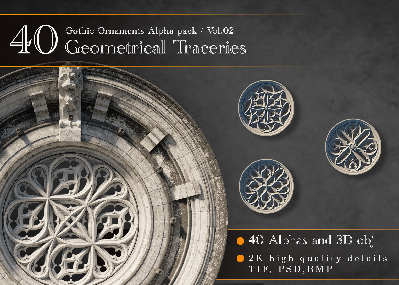 Gothic Ornaments VOL02 40 Geometrical Tracery 3D model_2