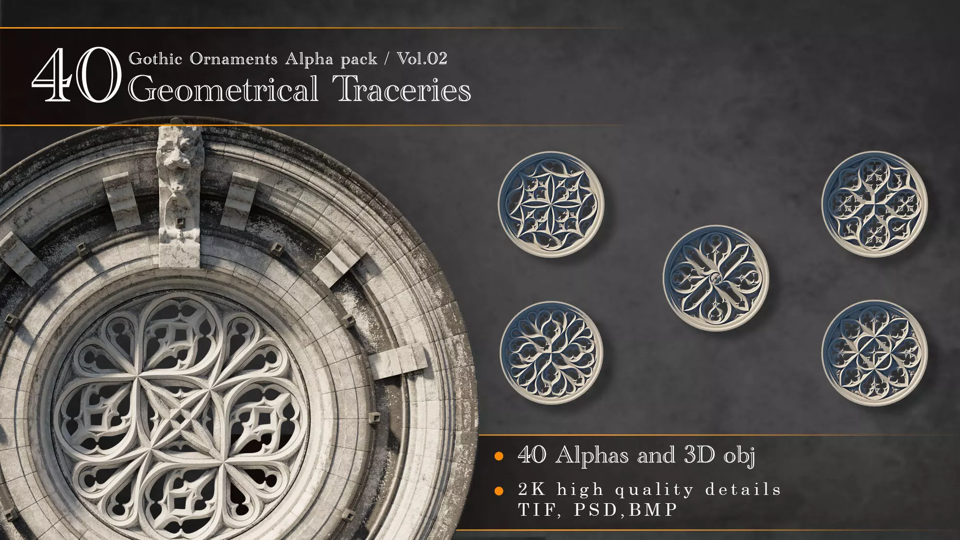 Gothic Ornaments VOL02 40 Geometrical Tracery 3D model_0