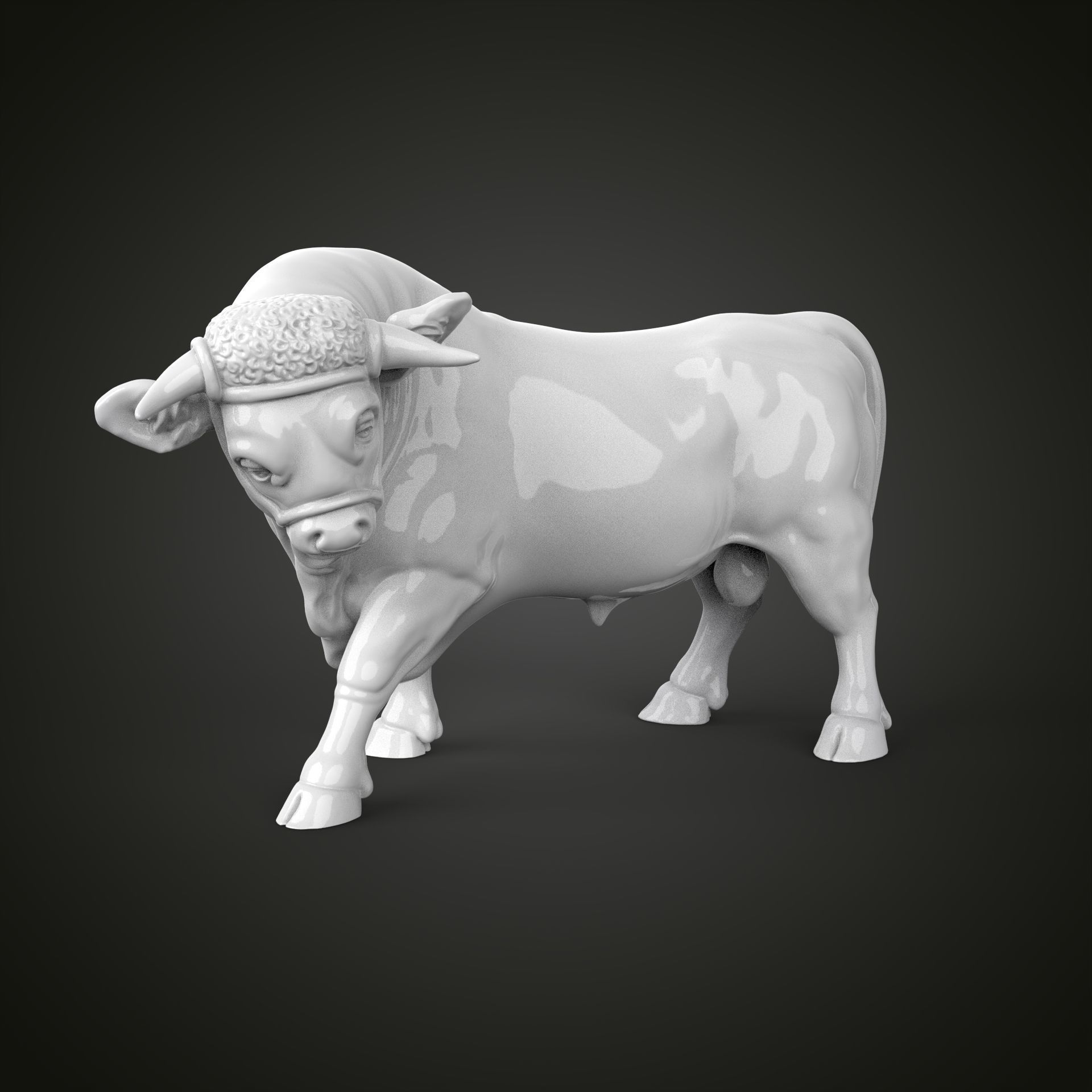 Bull sculpture 3D print model_11