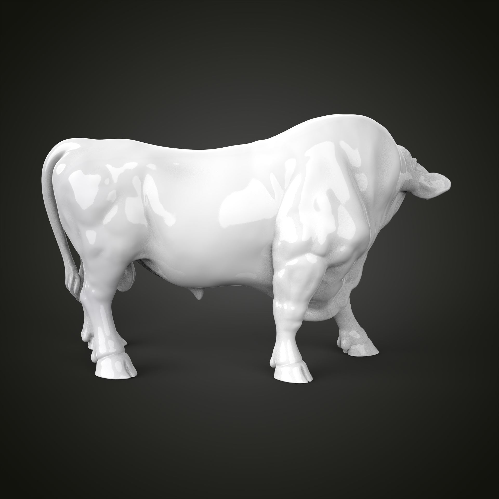 Bull sculpture 3D print model_24