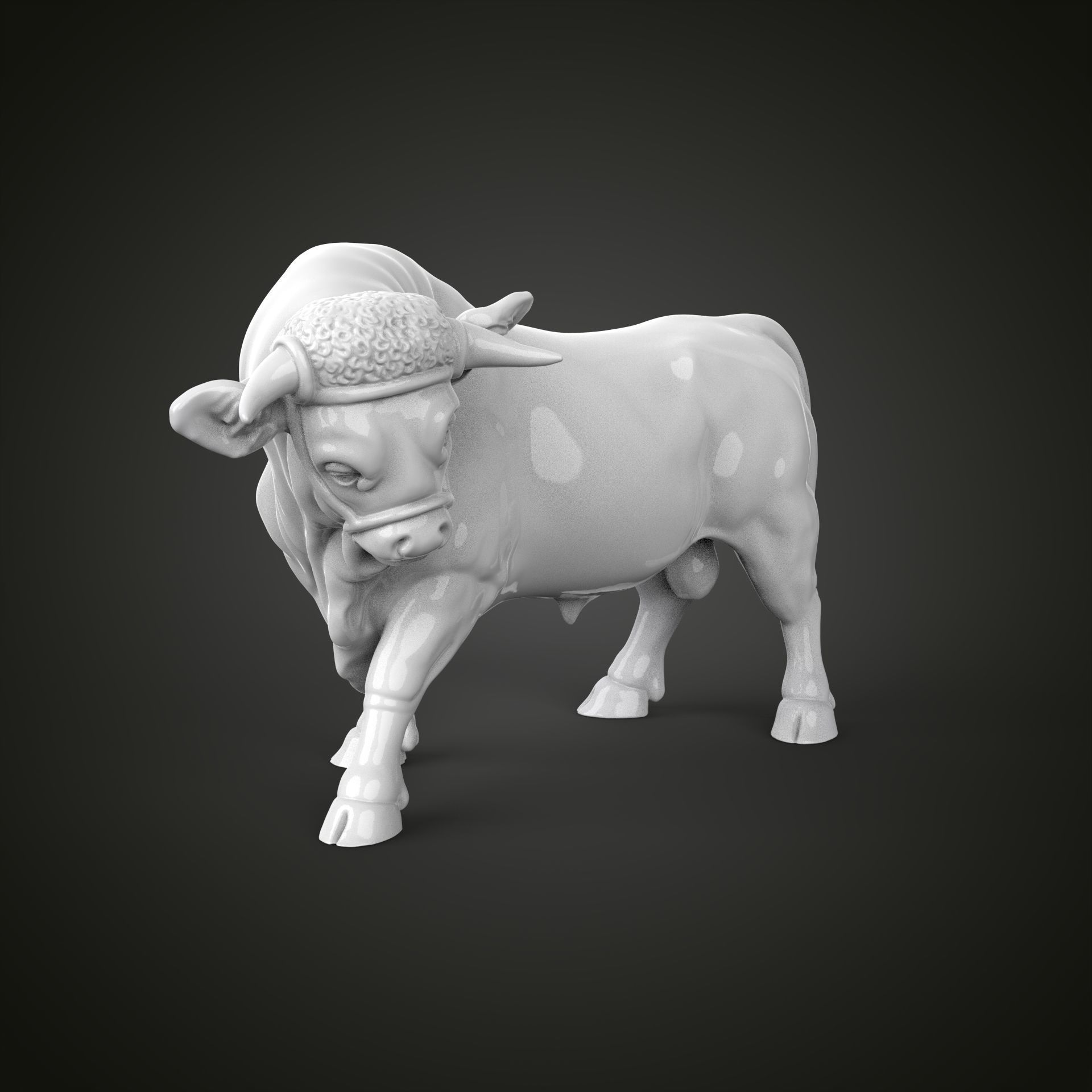 Bull sculpture 3D print model_10