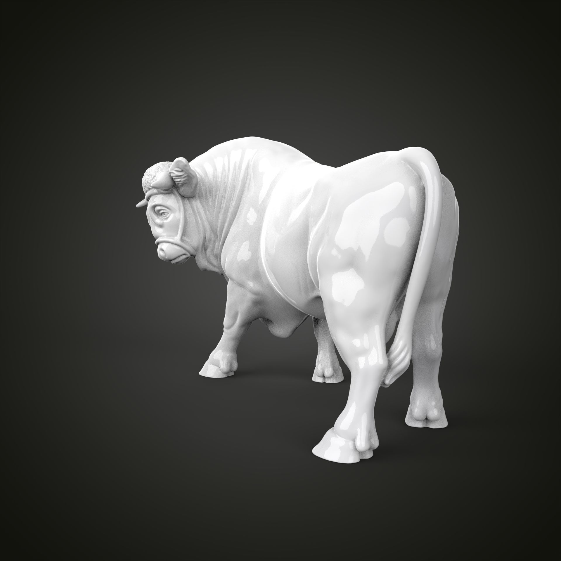 Bull sculpture 3D print model_17