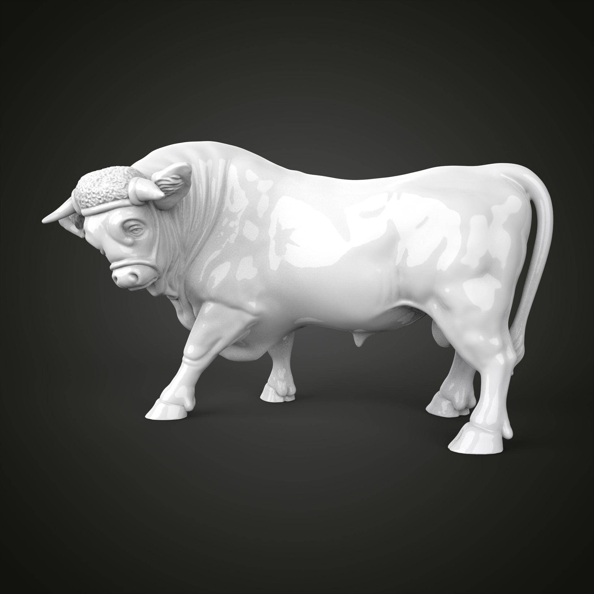 Bull sculpture 3D print model_14