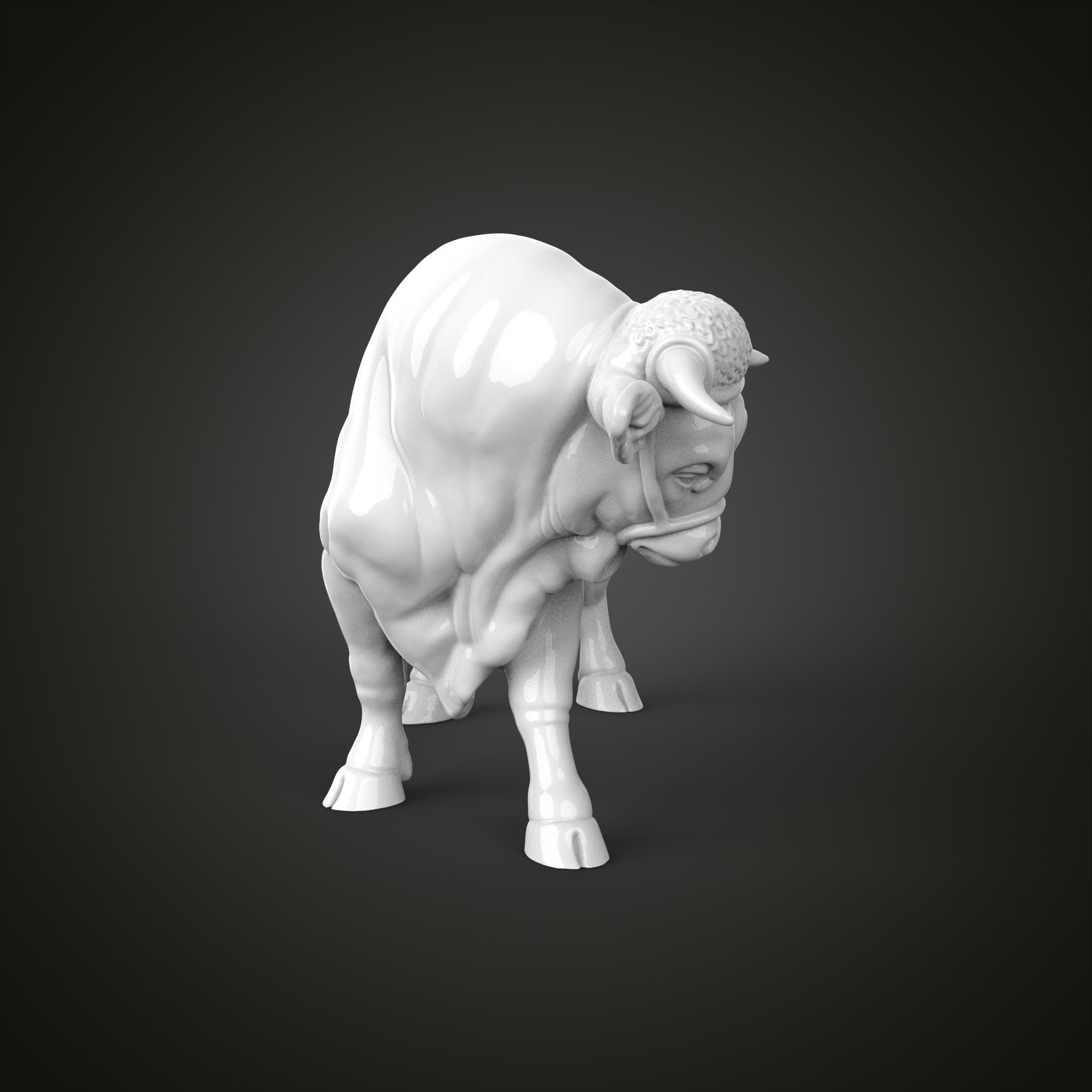 Bull sculpture 3D print model_7