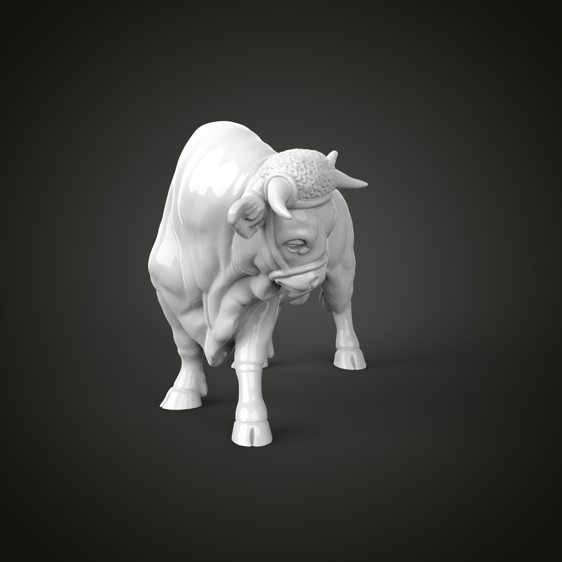 Bull sculpture 3D print model_8