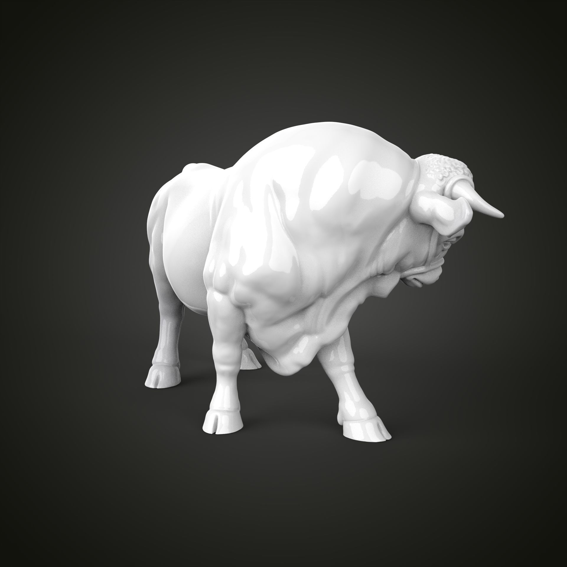 Bull sculpture 3D print model_5