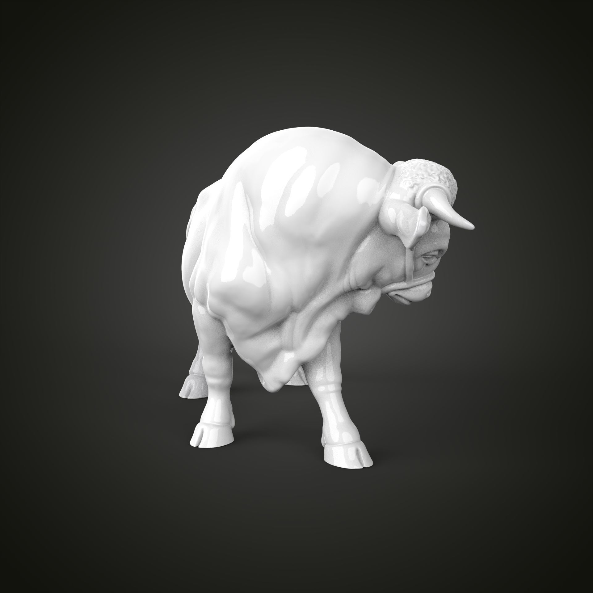 Bull sculpture 3D print model_6