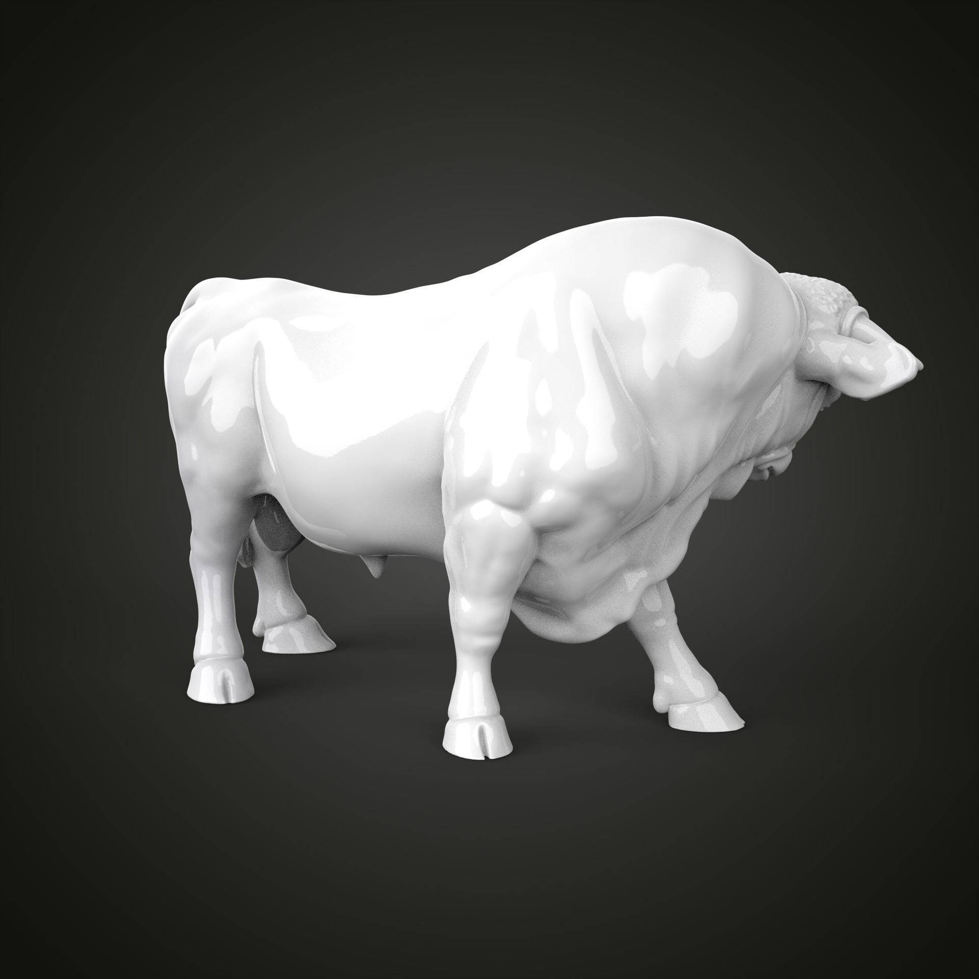 Bull sculpture 3D print model_3