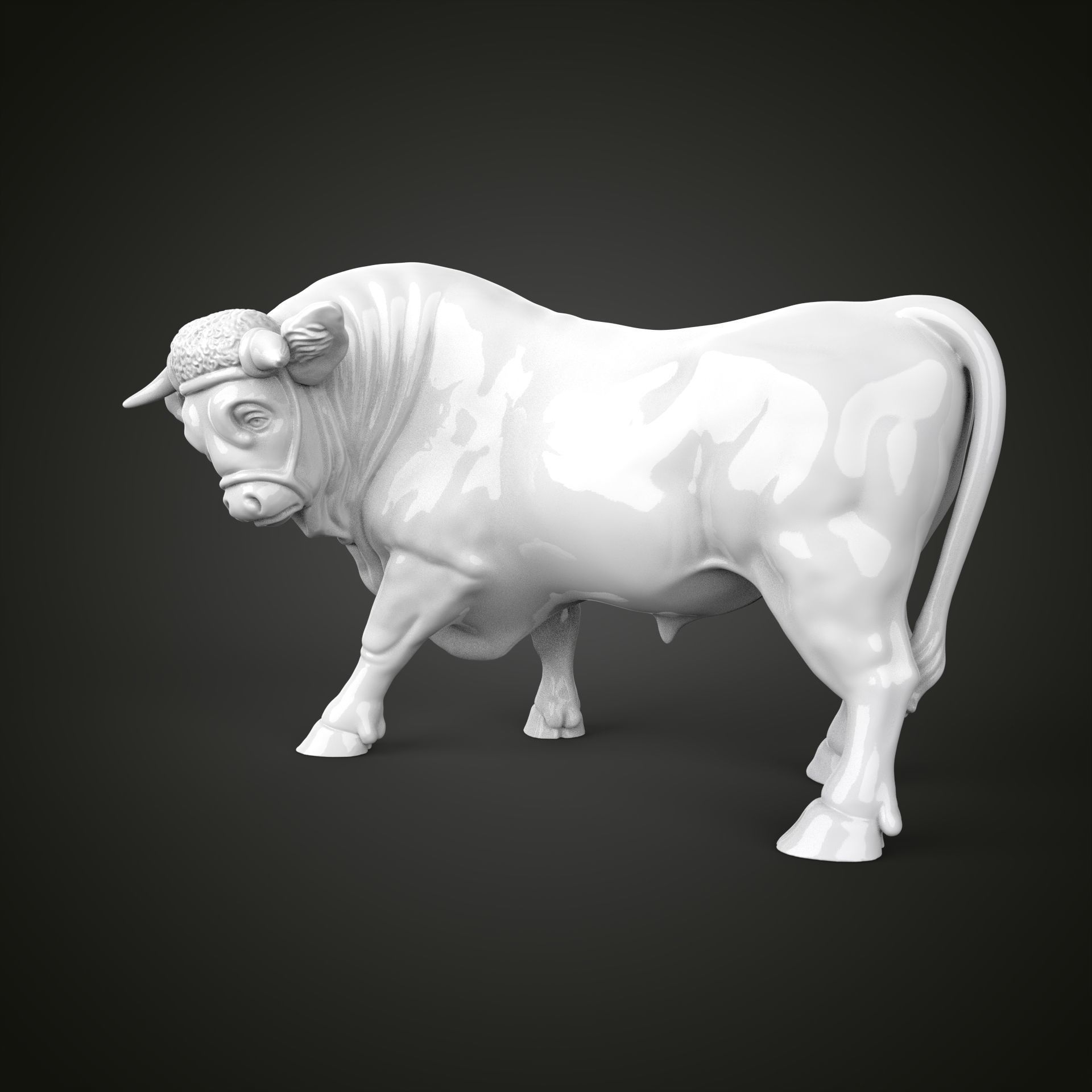 Bull sculpture 3D print model_15