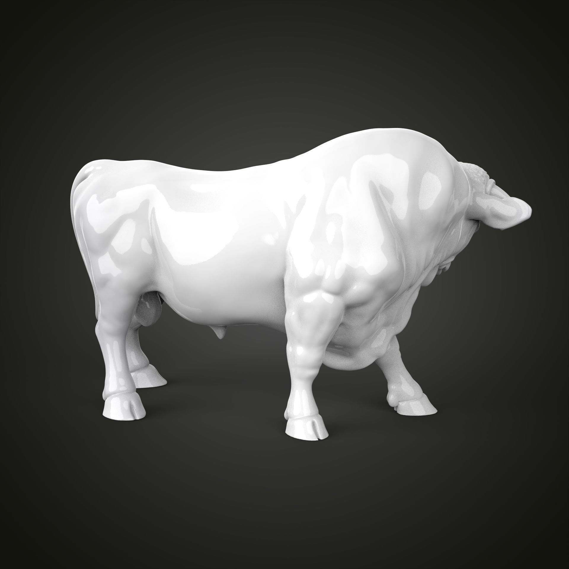 Bull sculpture 3D print model_2