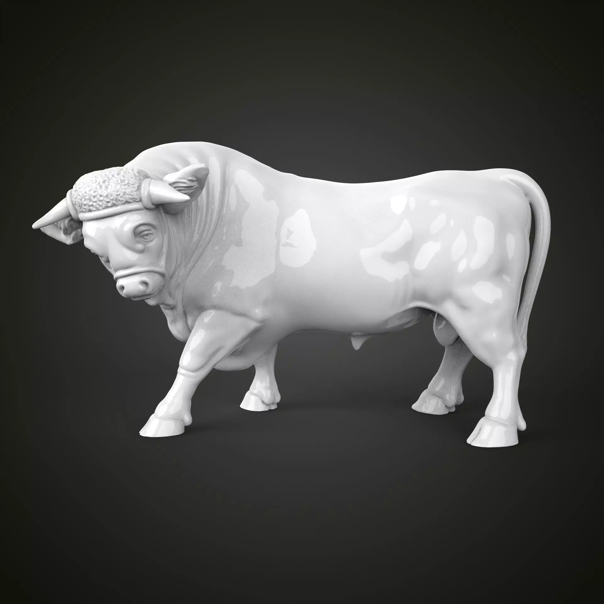 Bull sculpture 3D print model_0