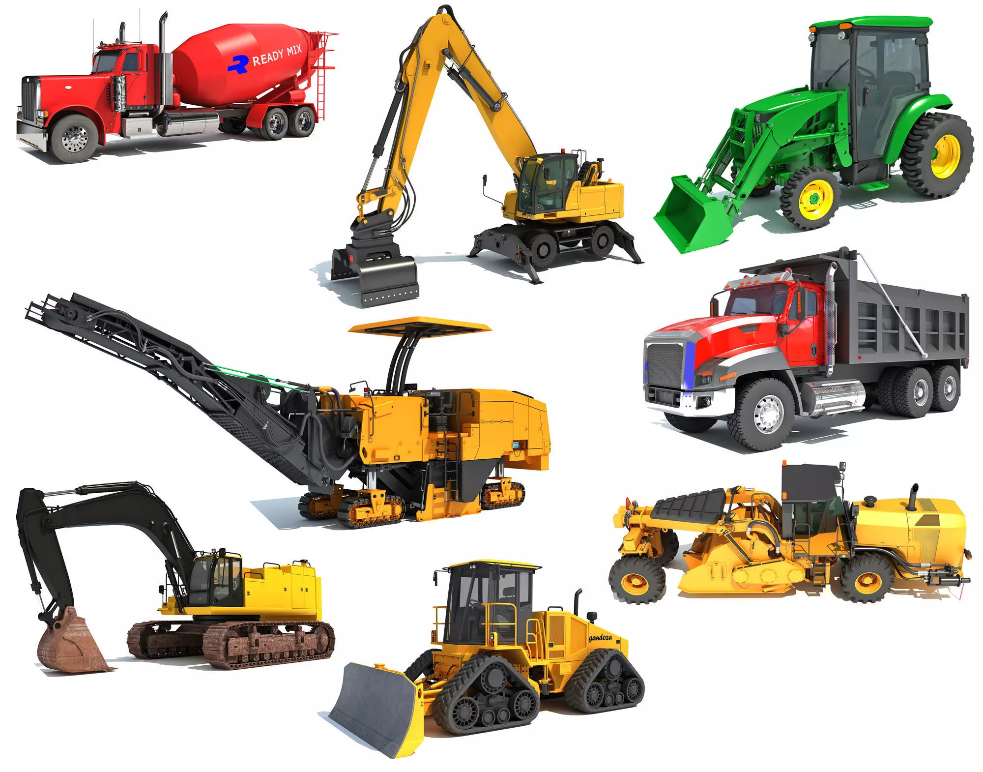 Heavy Construction Machinery 3D Model Collection_0
