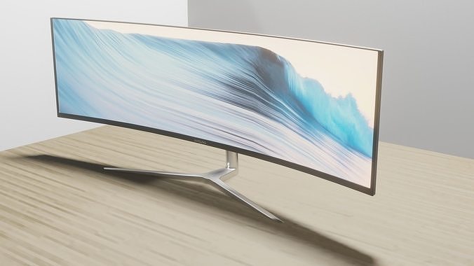  Samsung Odyssey G9 49 Inch  Monitor Low-poly 3D model