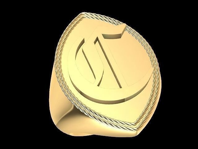 C alphabet ring stl verified  3D print model