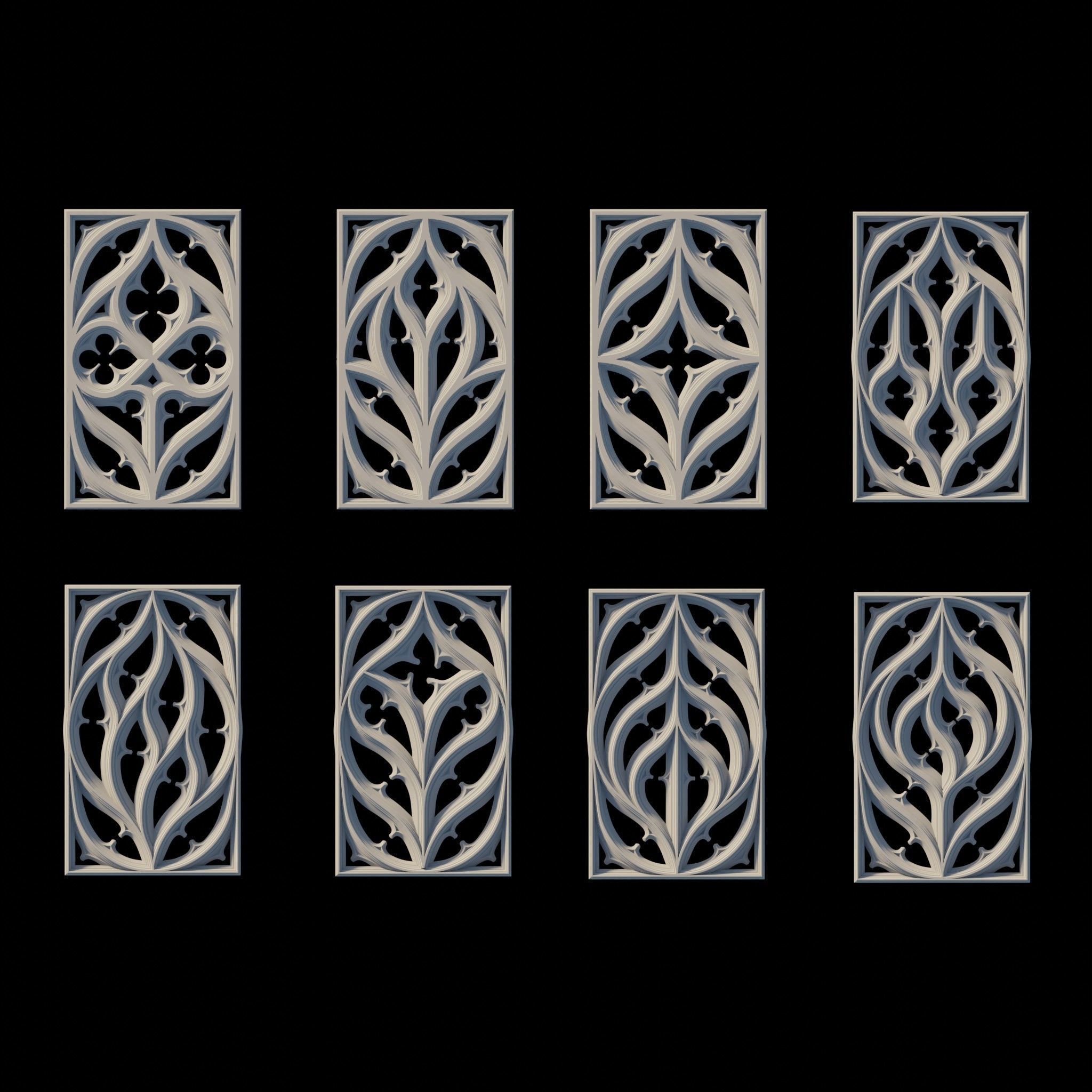 Gothic Ornaments Vol 03  40 Geometrical Tracery II  3D model_5