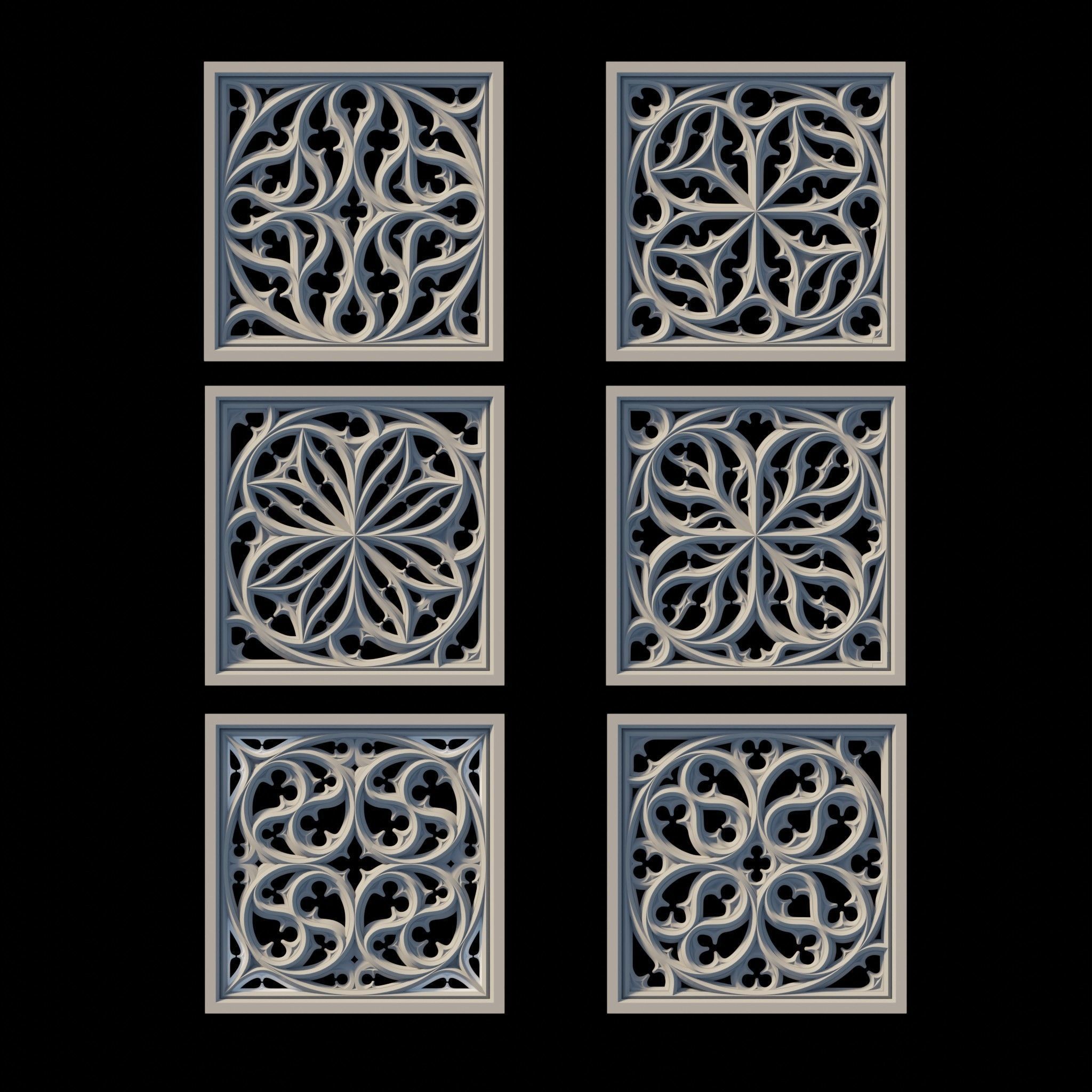 Gothic Ornaments Vol 03  40 Geometrical Tracery II  3D model_7