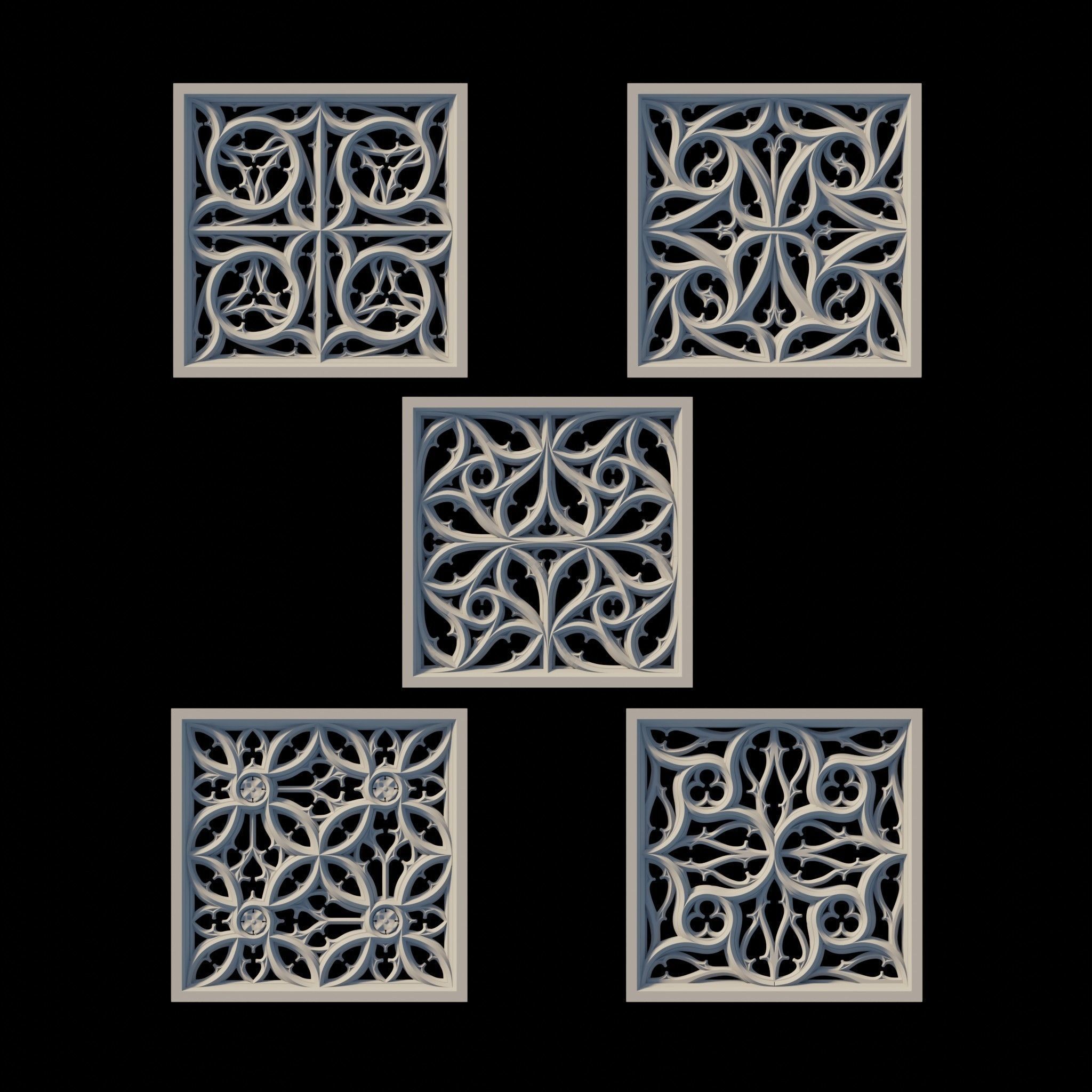 Gothic Ornaments Vol 03  40 Geometrical Tracery II  3D model_3