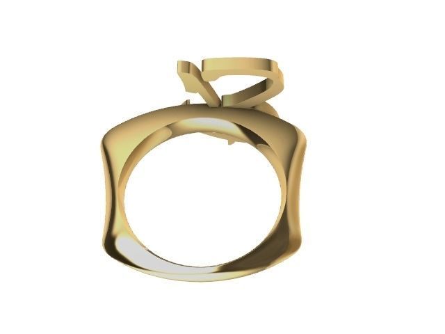 b Alphabet ring stl verified  3D print model_4