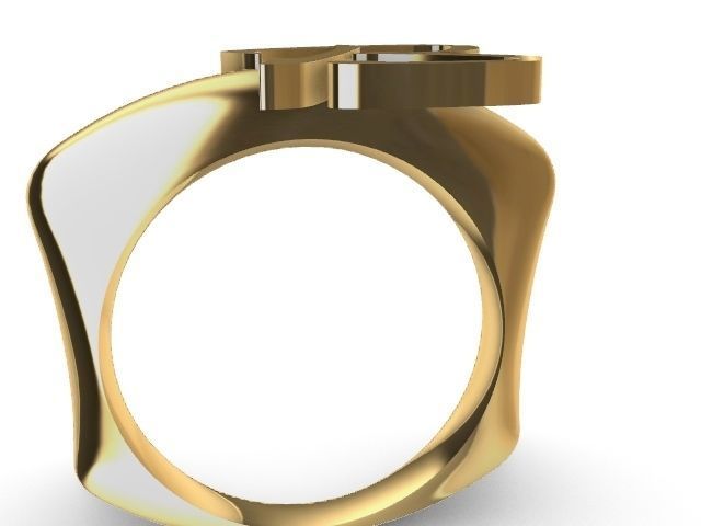 b Alphabet ring stl verified  3D print model_3