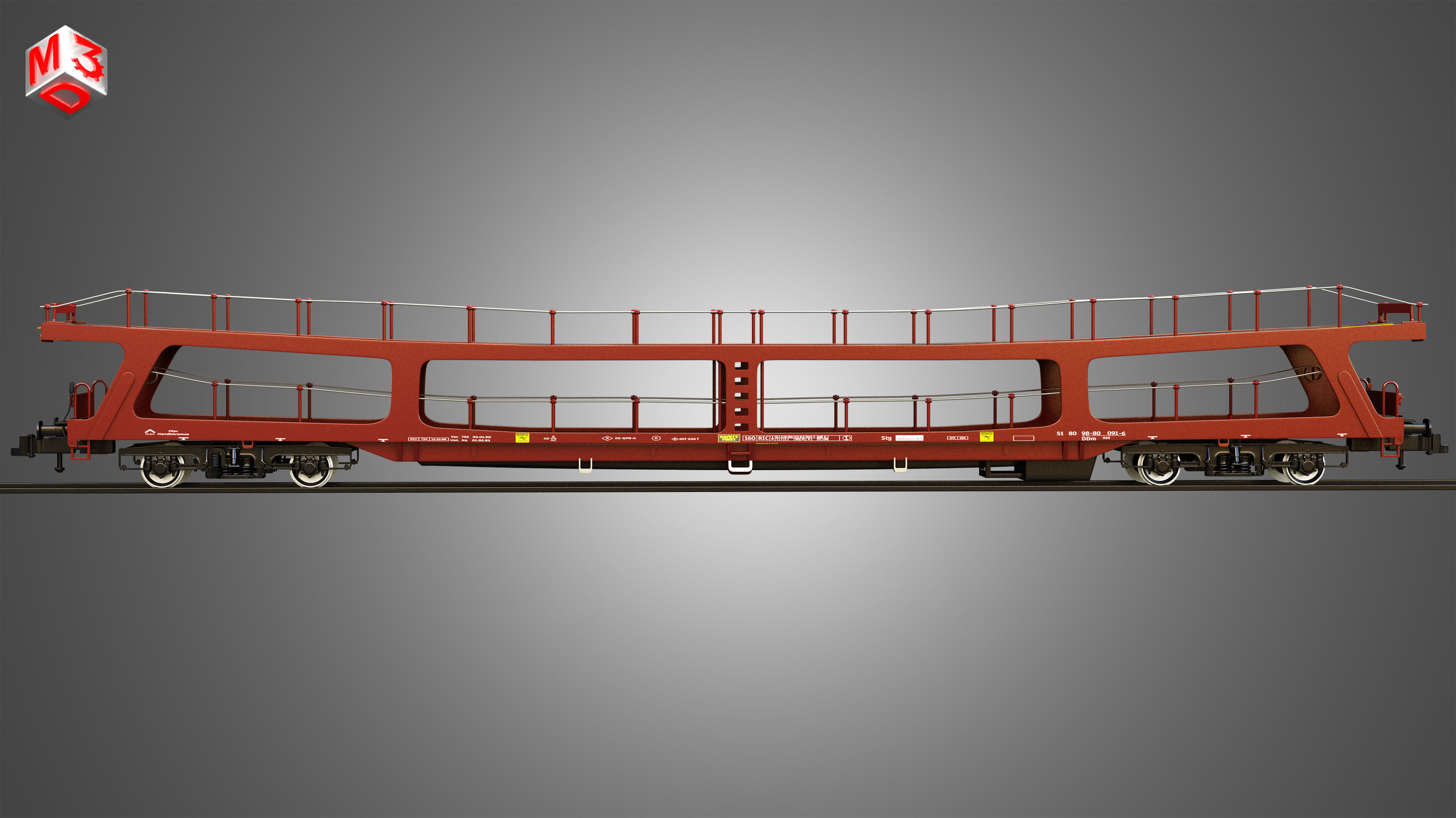 Car Carrier Wagon 3D model_4