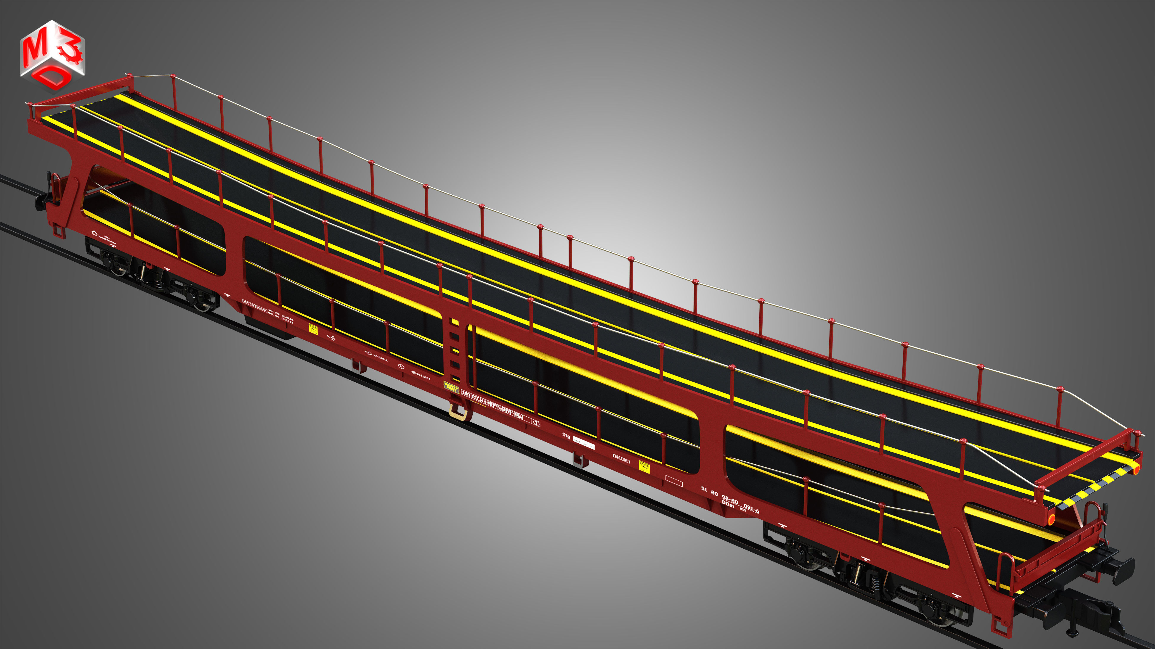 Car Carrier Wagon 3D model_8