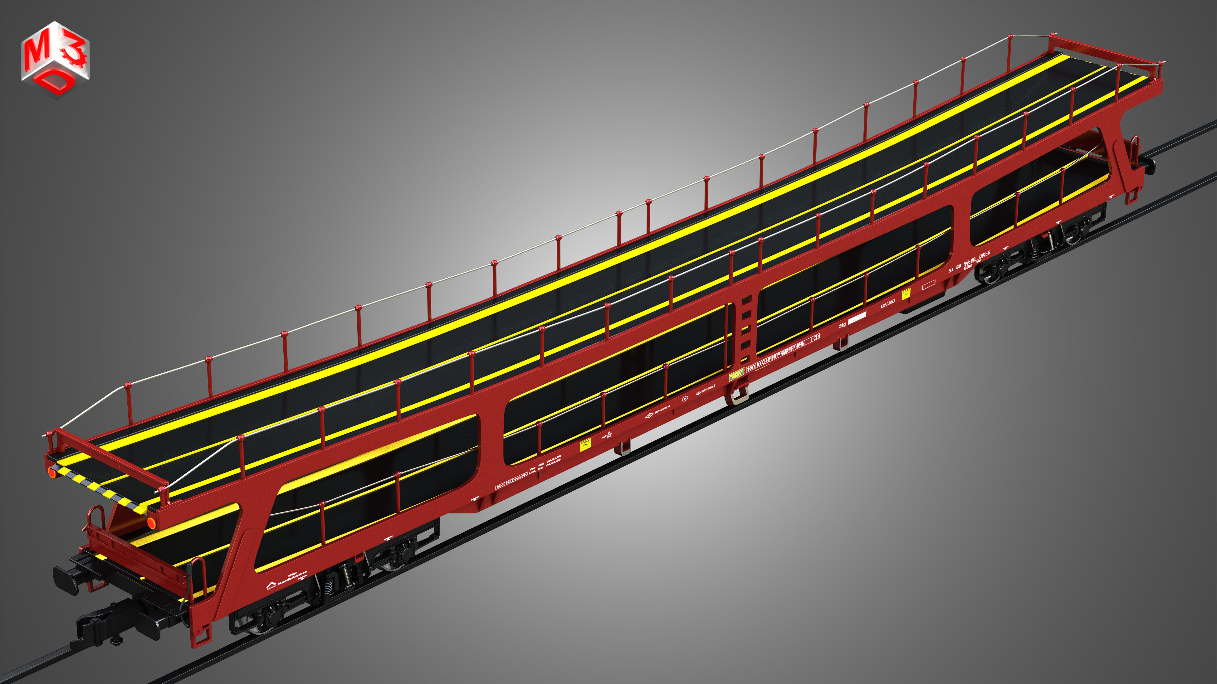 Car Carrier Wagon 3D model_7