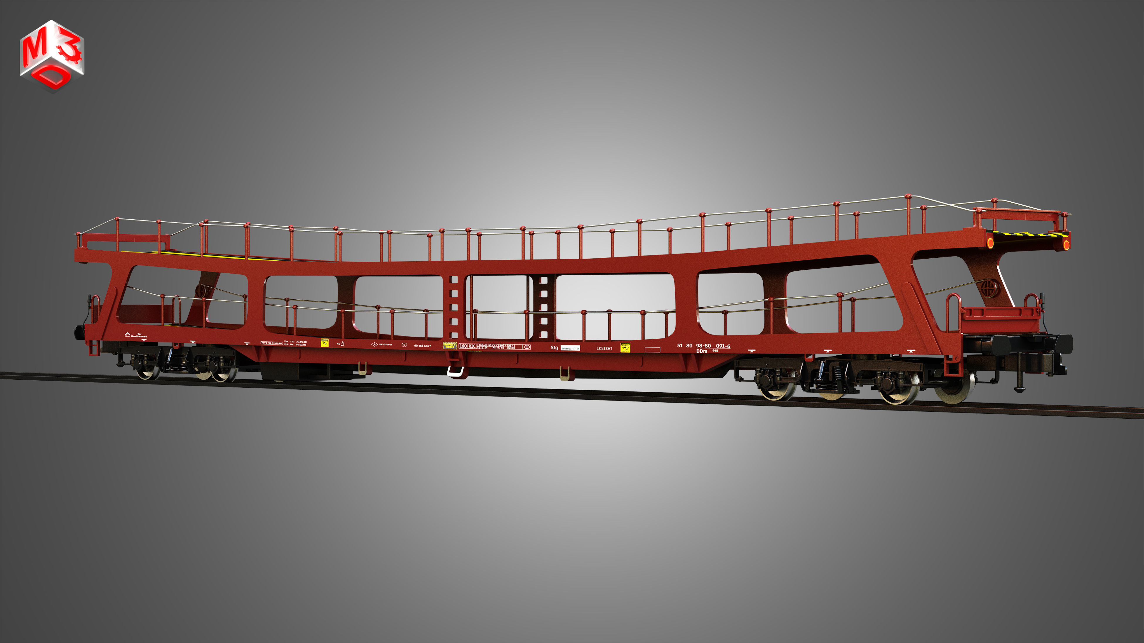 Car Carrier Wagon 3D model_3
