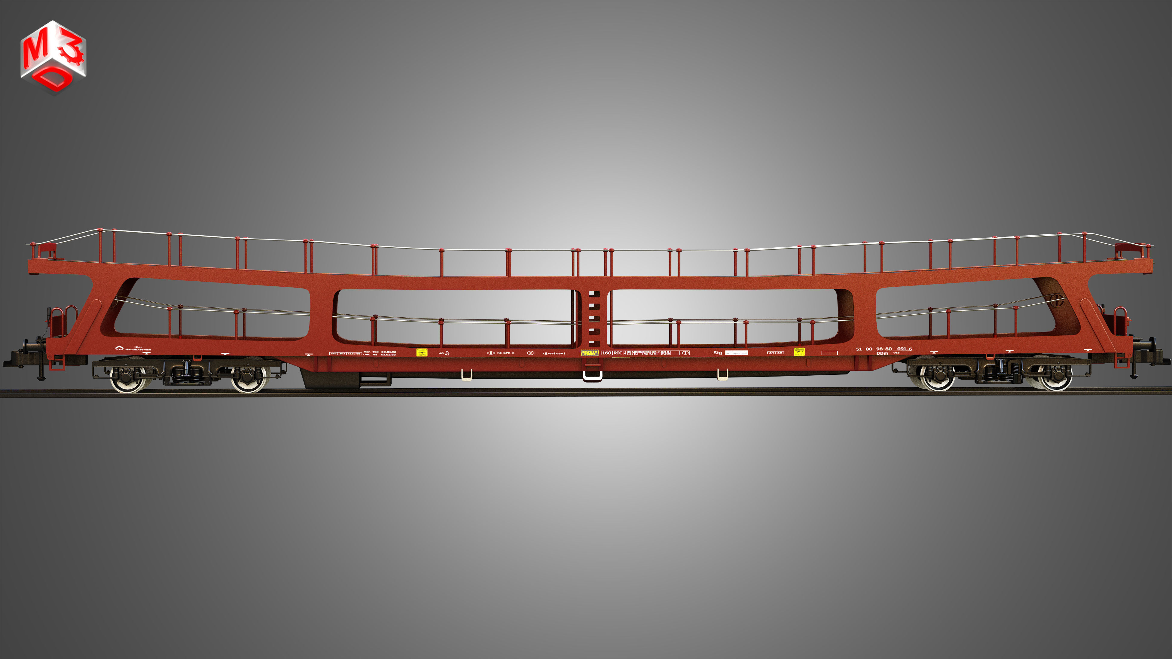 Car Carrier Wagon 3D model_5