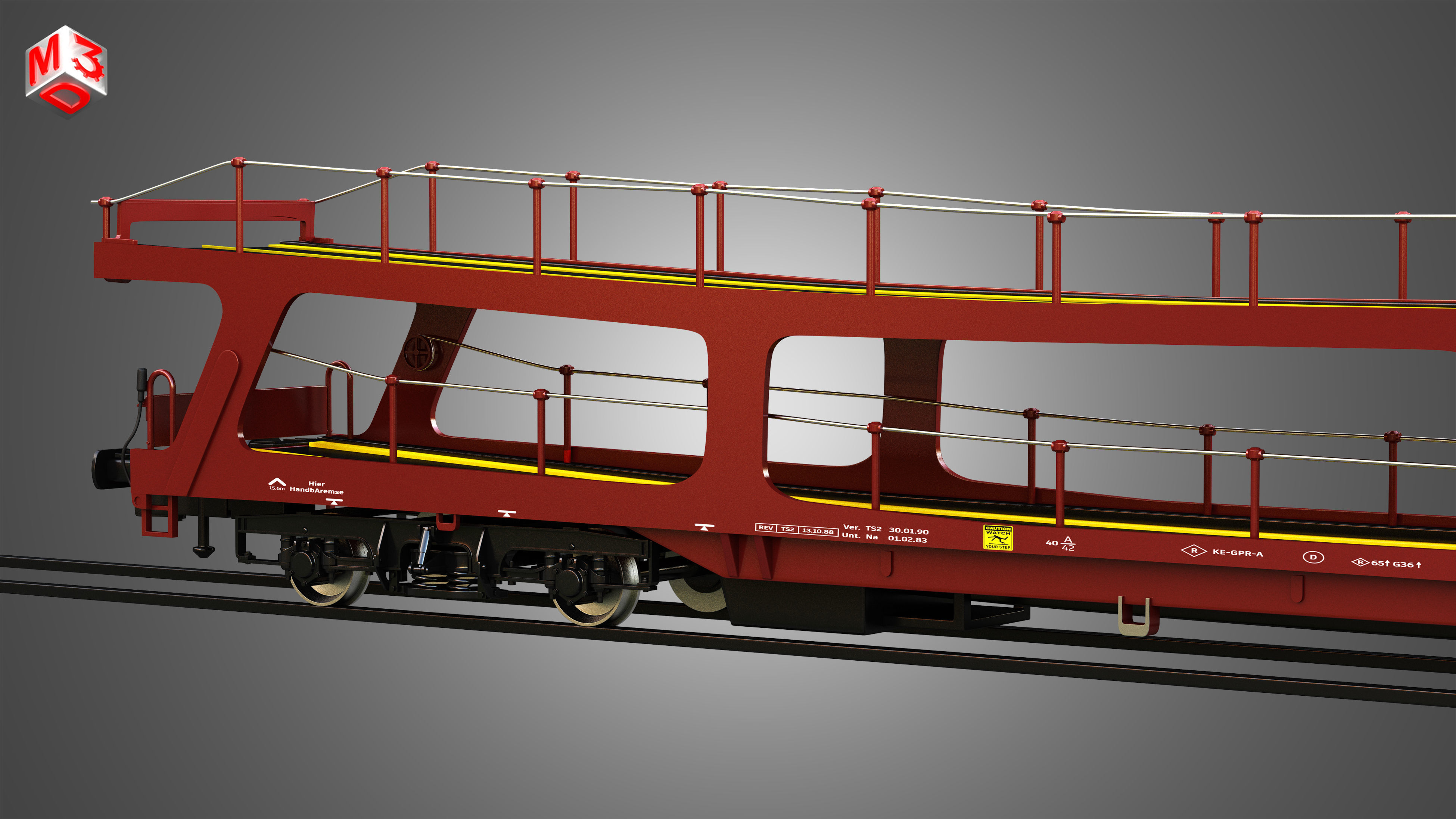 Car Carrier Wagon 3D model_11