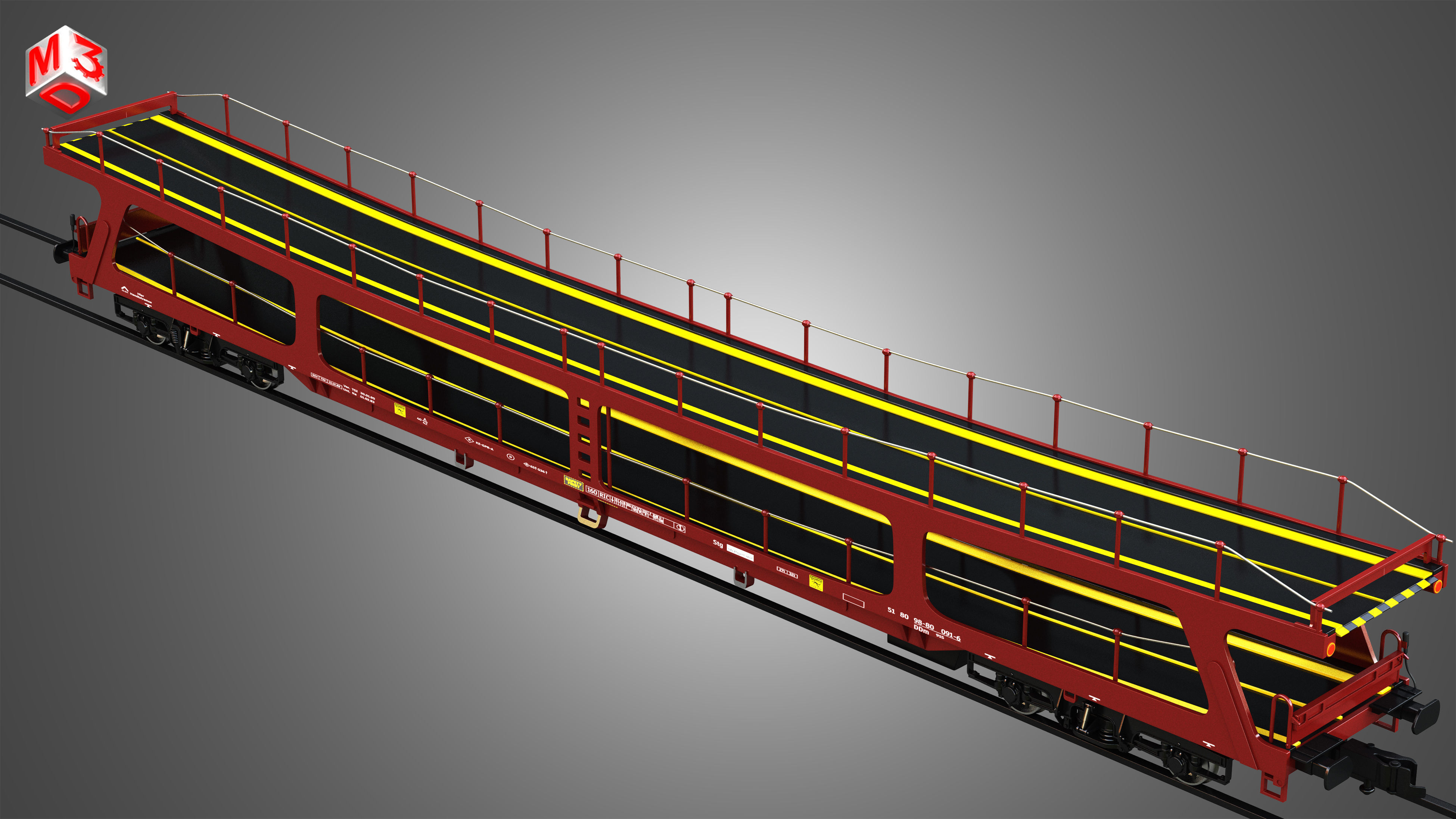 Car Carrier Wagon 3D model_9