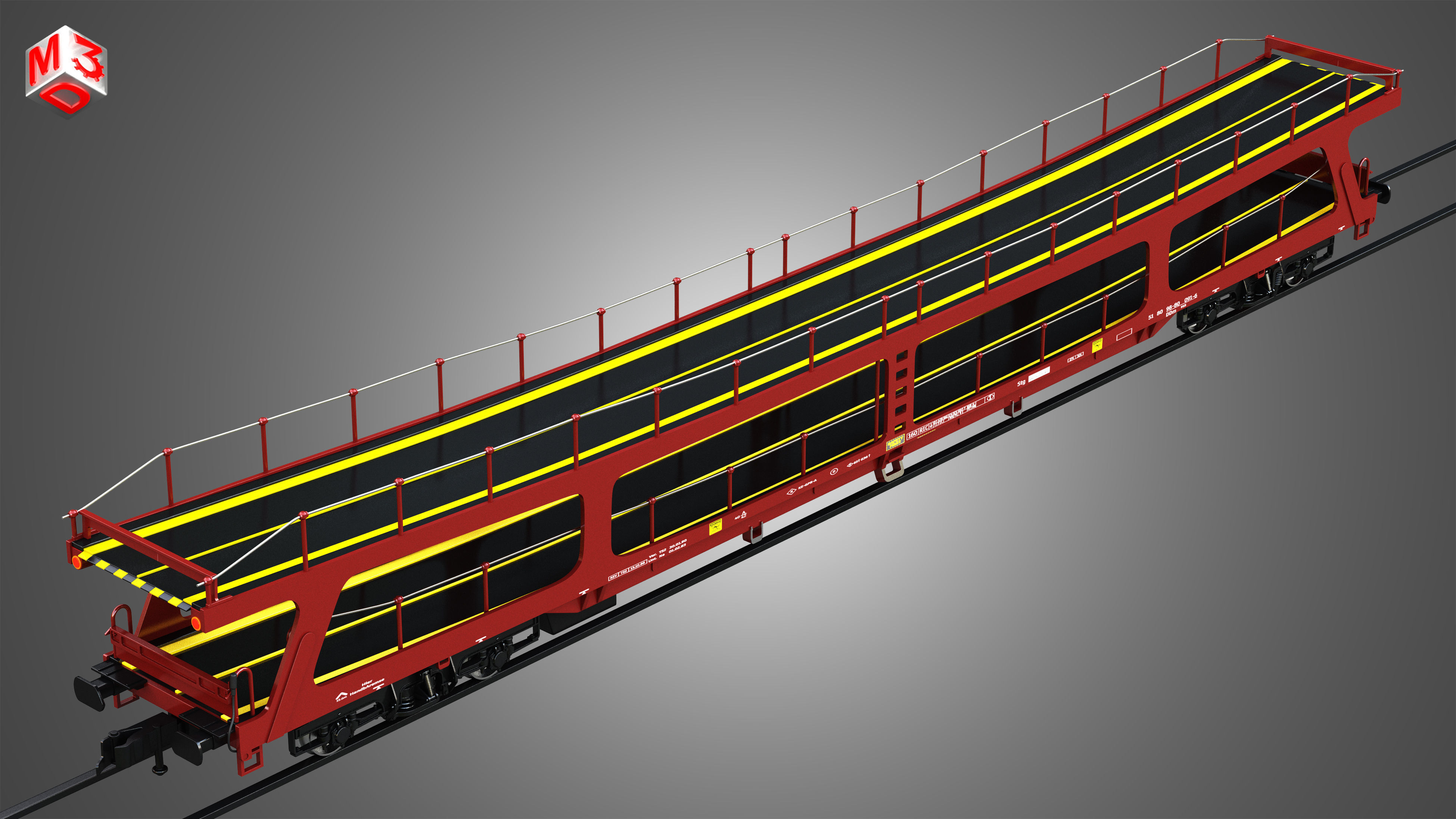 Car Carrier Wagon 3D model_6