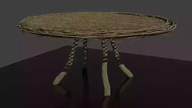 Forest - Wooden Circle Small Table Low-poly 3D model