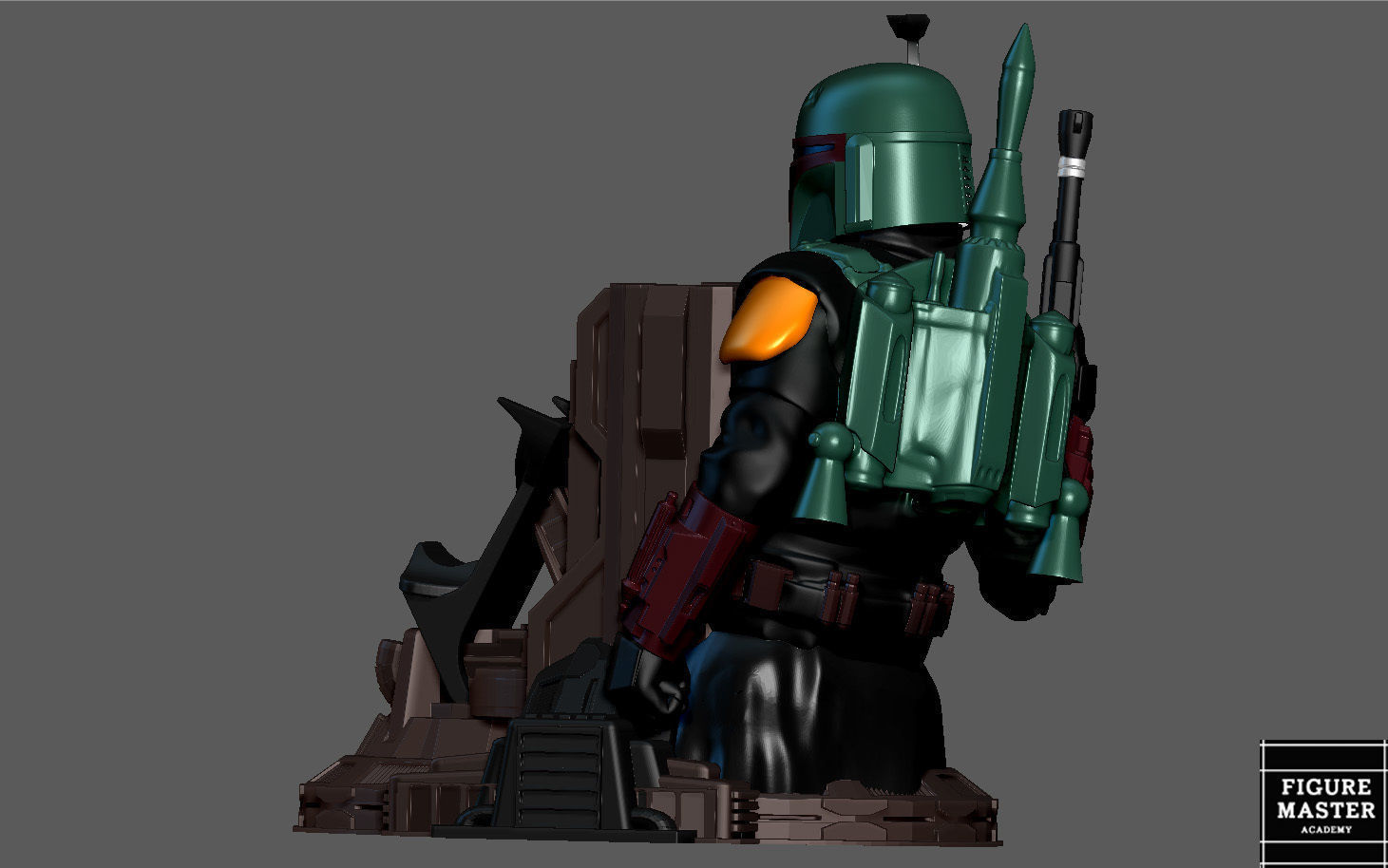 BOBA FETT PS5 PS4 CONTROLLER HOLDER MODEL STARWARS DISNEY 3D print model_10