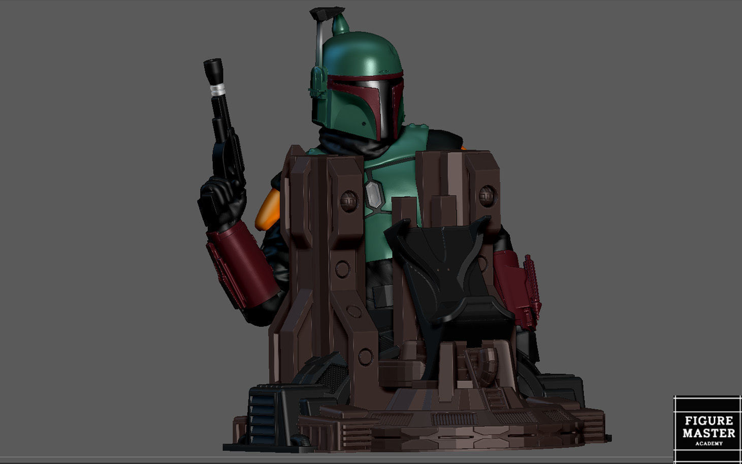 BOBA FETT PS5 PS4 CONTROLLER HOLDER MODEL STARWARS DISNEY 3D print model_7