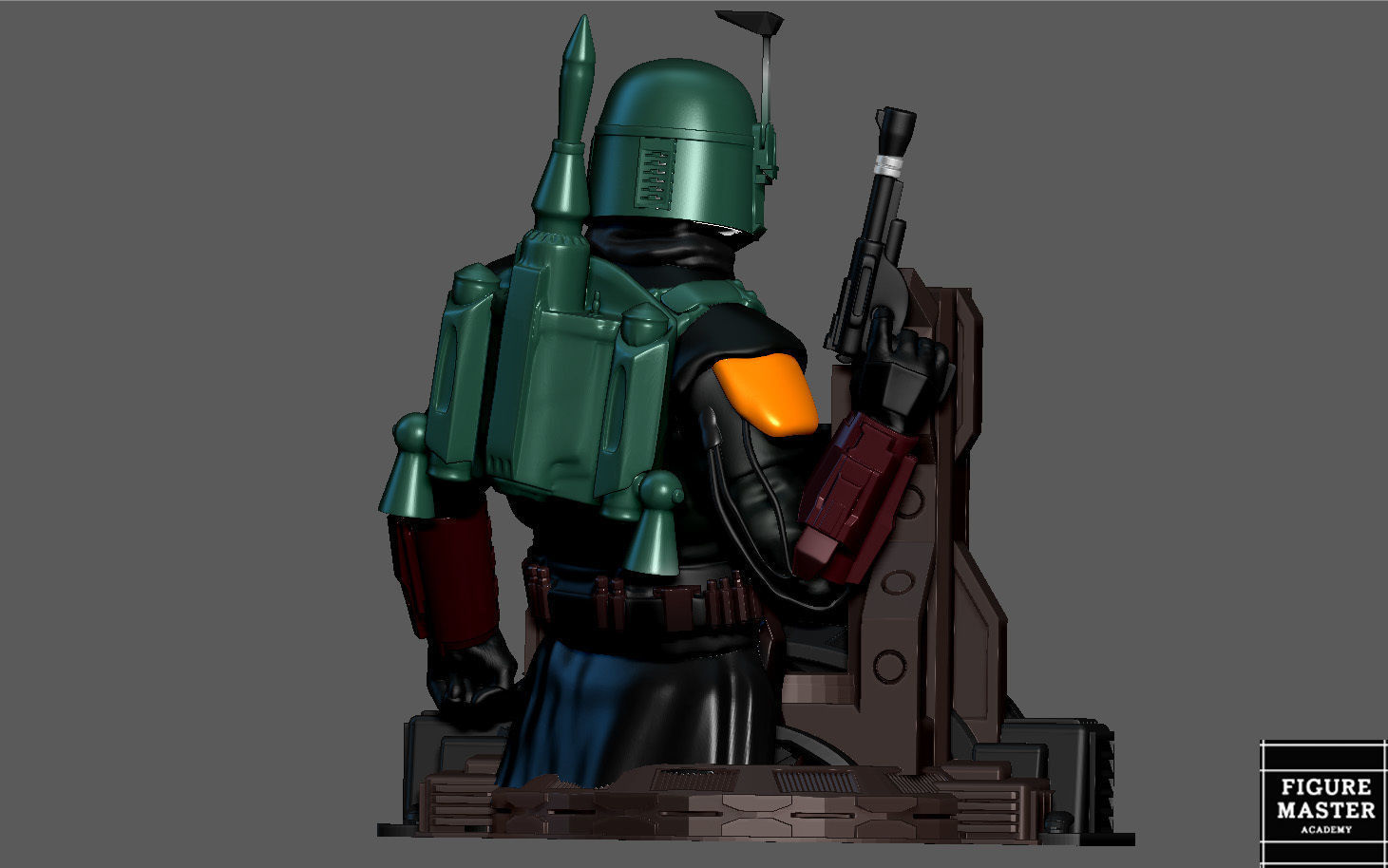 BOBA FETT PS5 PS4 CONTROLLER HOLDER MODEL STARWARS DISNEY 3D print model_9