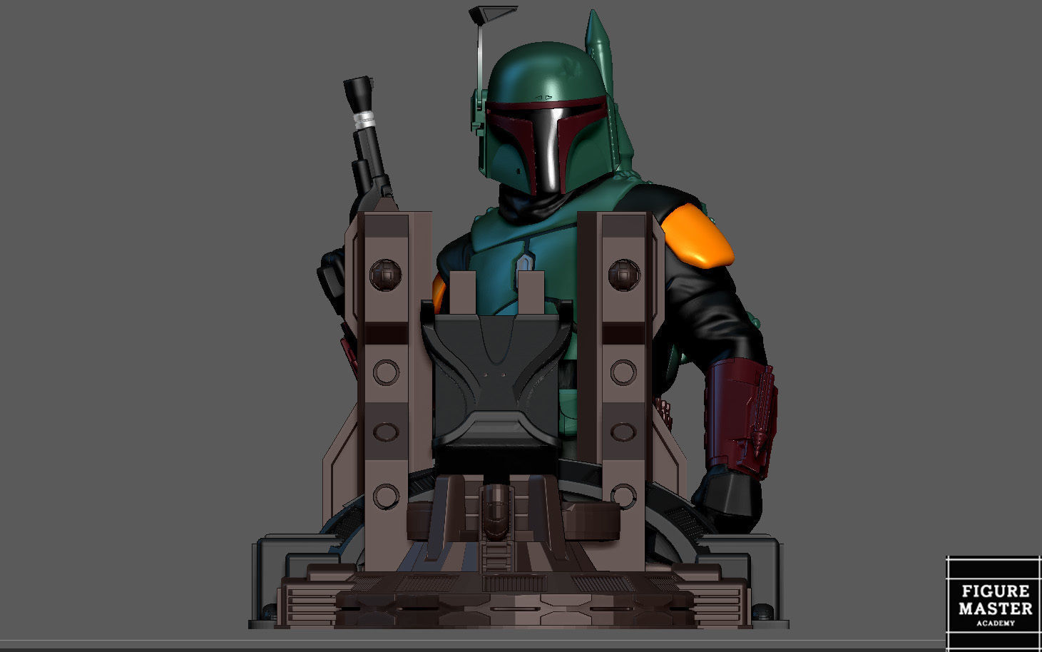 BOBA FETT PS5 PS4 CONTROLLER HOLDER MODEL STARWARS DISNEY 3D print model_2