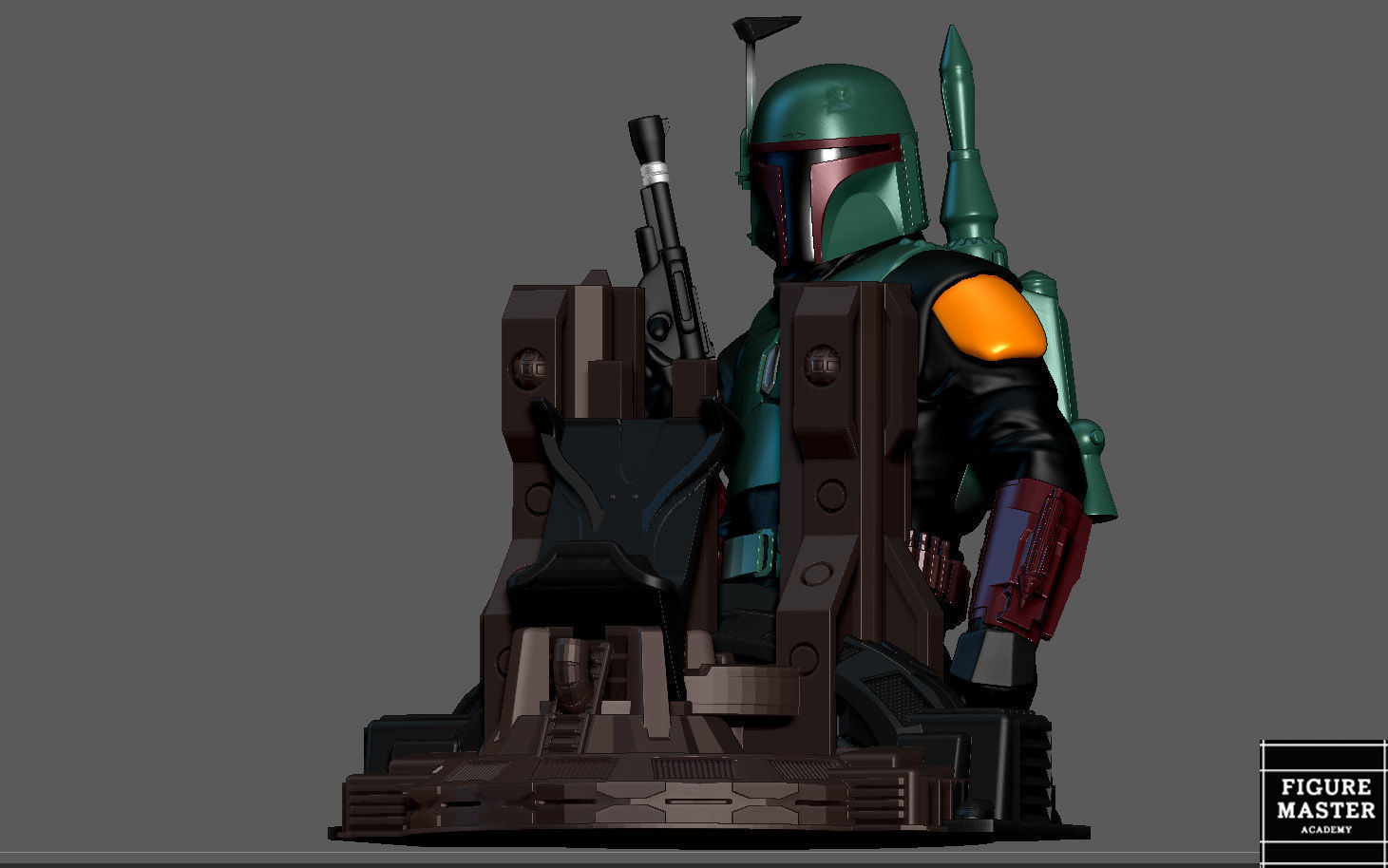 BOBA FETT PS5 PS4 CONTROLLER HOLDER MODEL STARWARS DISNEY 3D print model_8