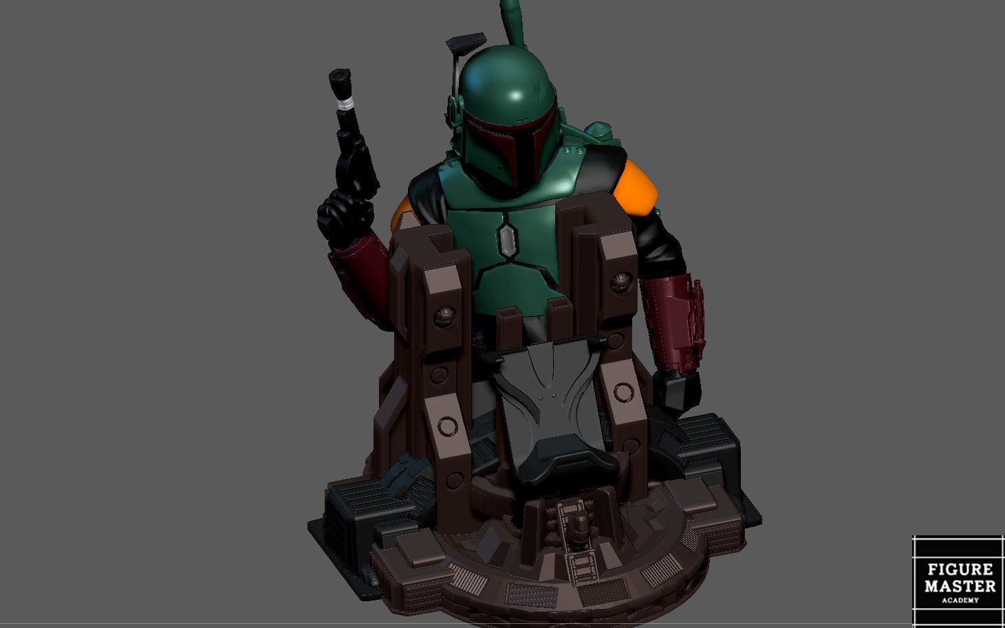 BOBA FETT PS5 PS4 CONTROLLER HOLDER MODEL STARWARS DISNEY 3D print model_11