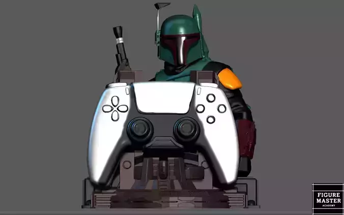 BOBA FETT PS5 PS4 CONTROLLER HOLDER MODEL STARWARS DISNEY