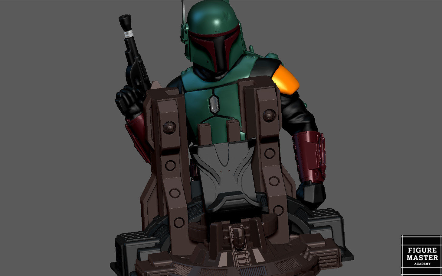 BOBA FETT PS5 PS4 CONTROLLER HOLDER MODEL STARWARS DISNEY 3D print model_12