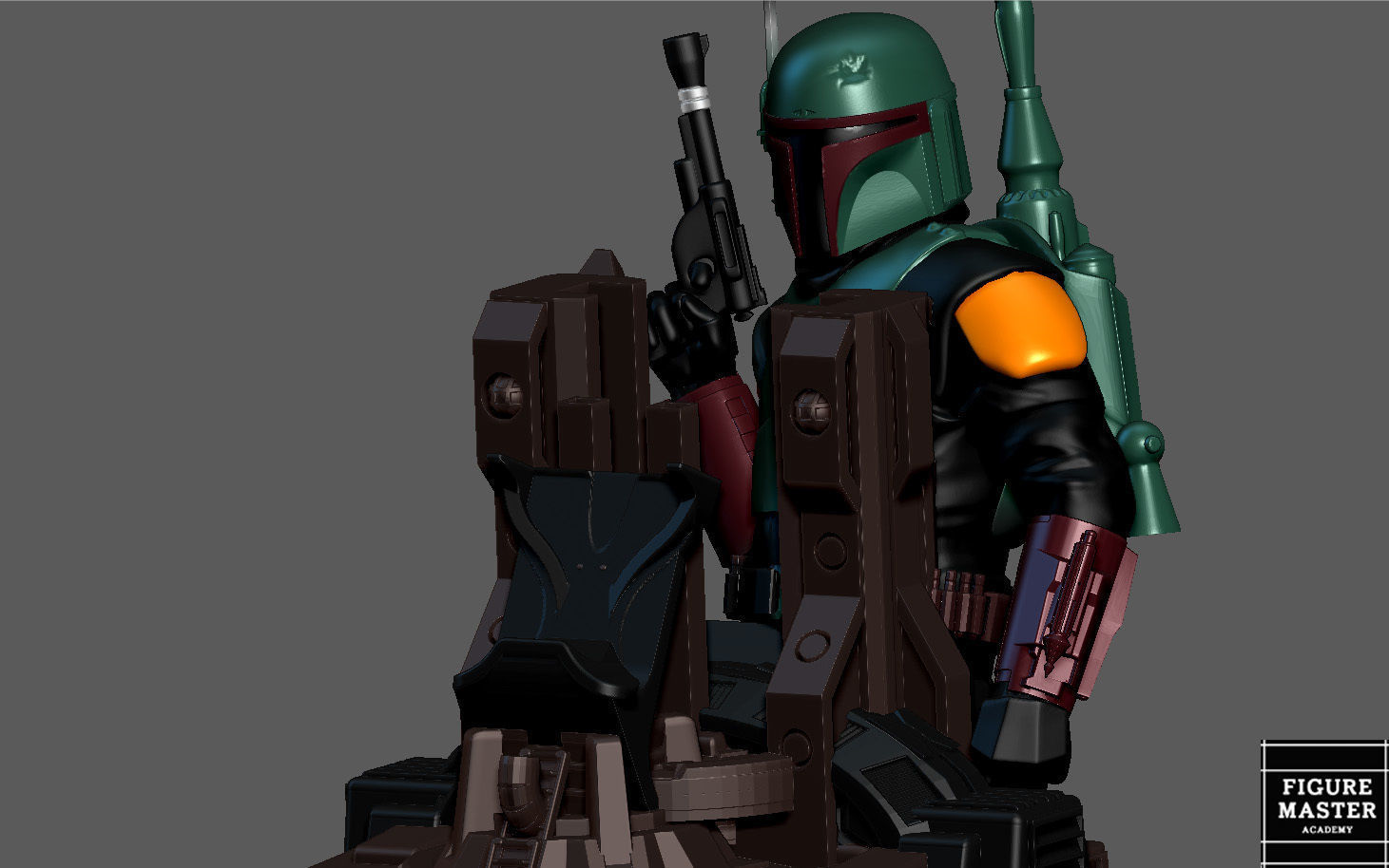 BOBA FETT PS5 PS4 CONTROLLER HOLDER MODEL STARWARS DISNEY 3D print model_3