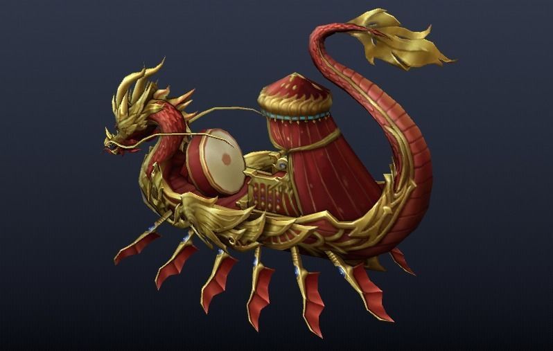 Chinese Dragon Boat Low-poly 3D model_7