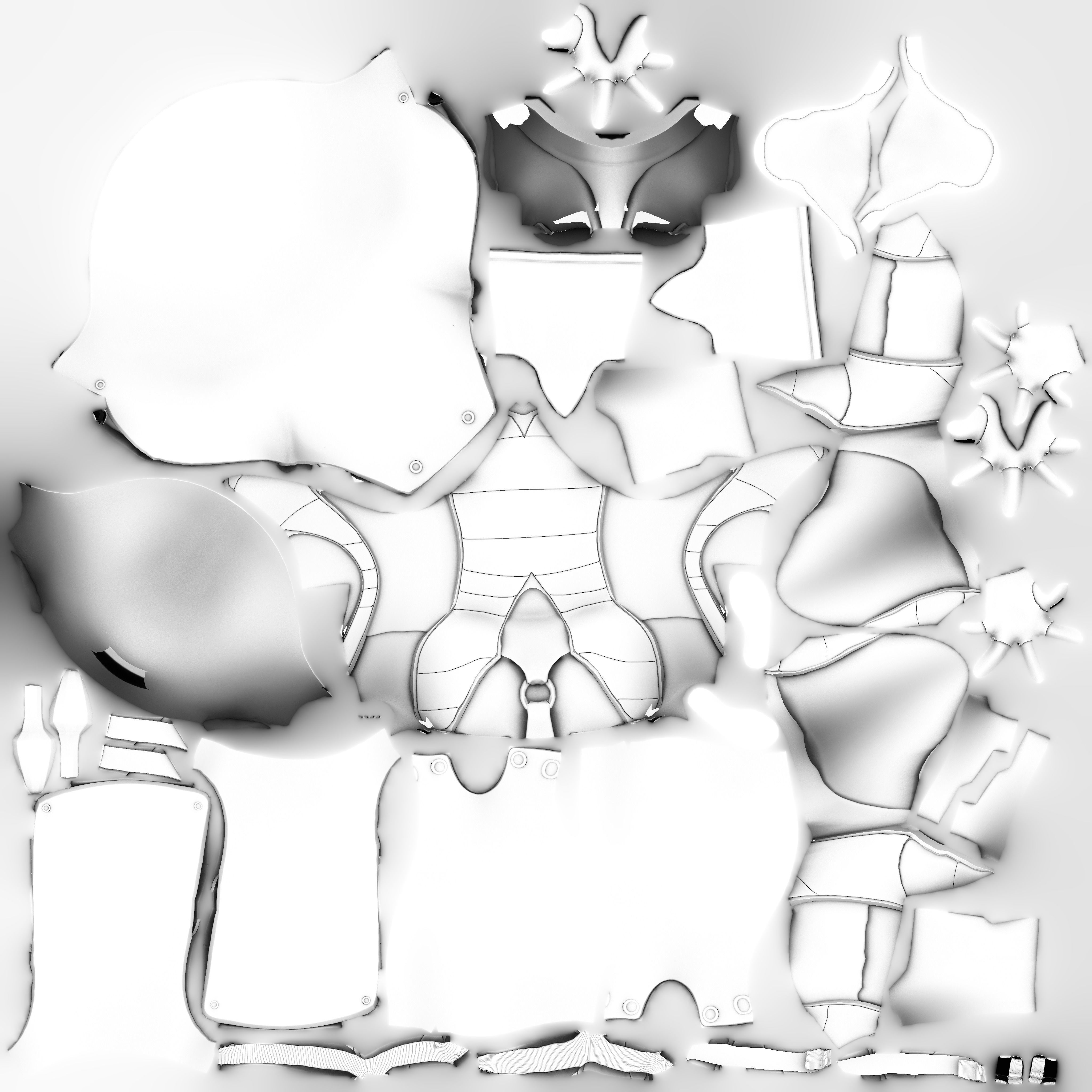 Hooded Full Body Dark Suit Dystopian Future Costume Low-poly 3D model_13