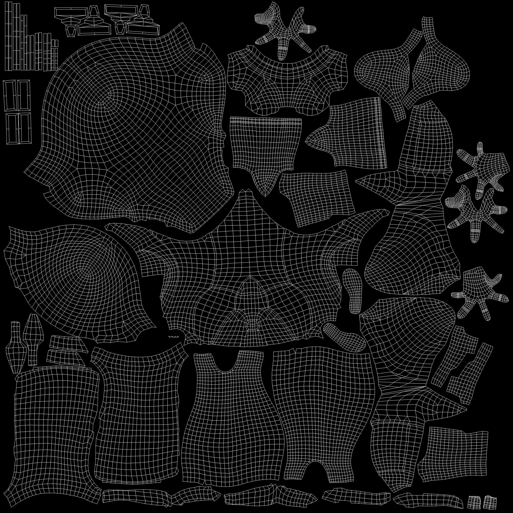 Hooded Full Body Dark Suit Dystopian Future Costume Low-poly 3D model_14