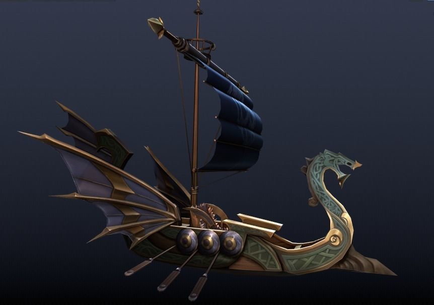 Pirate Boat Low-poly 3D model_13