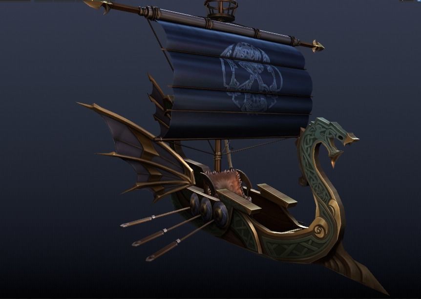 Pirate Boat Low-poly 3D model_8