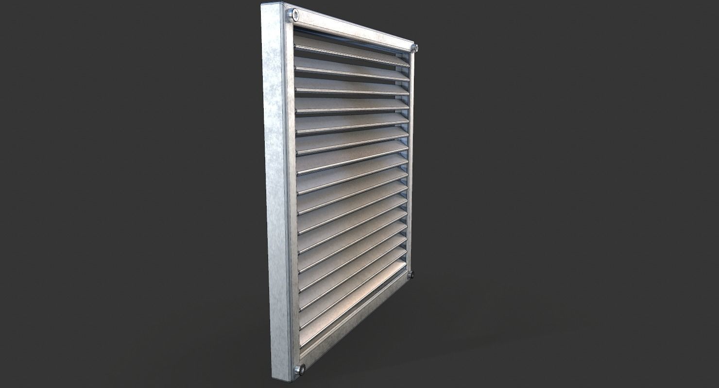 Aluminium Outdoor Exhaust Air Vent Low-poly 3D model_11