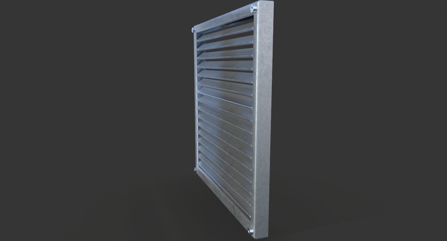 Aluminium Outdoor Exhaust Air Vent Low-poly 3D model_8