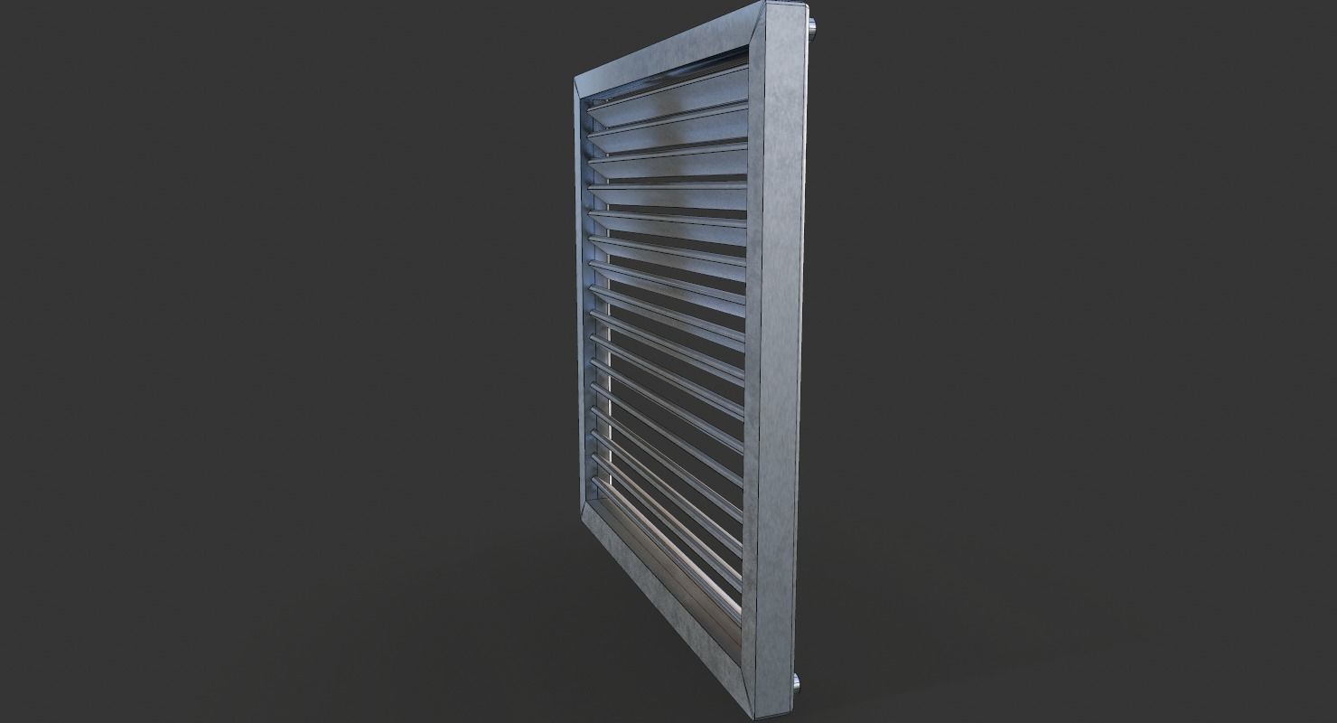 Aluminium Outdoor Exhaust Air Vent Low-poly 3D model_12